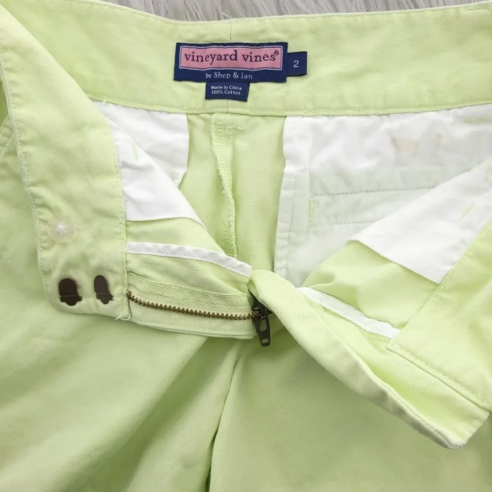 Vineyard Vines Cotton Green Summer Shorts Womens Size 2